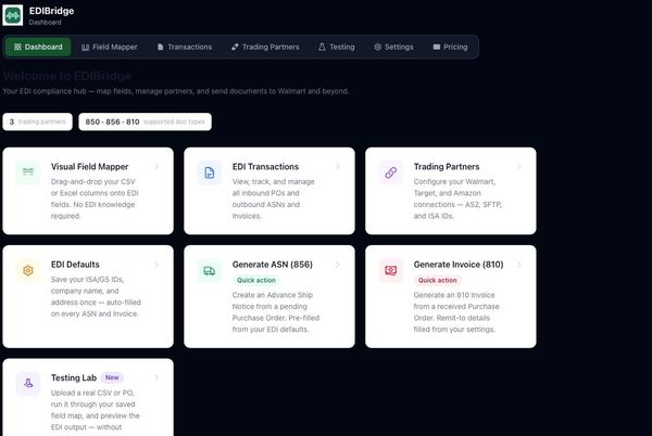 Screenshot of EDIBridge