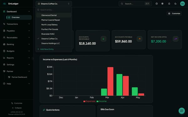 Screenshot of EmLedger
