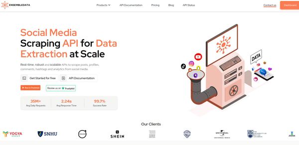 Screenshot of EnsembleData