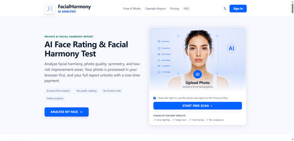 Screenshot of FacialHarmonyAI