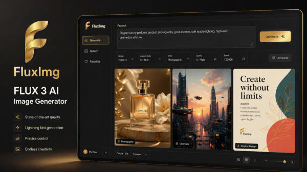 Screenshot of Fluximg - FLUX 3 AI Image Generator