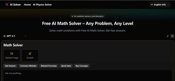 Screenshot of Free AI Math Solver – Any Problem, Any Level