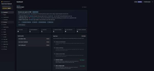 Screenshot of Game Server Backend