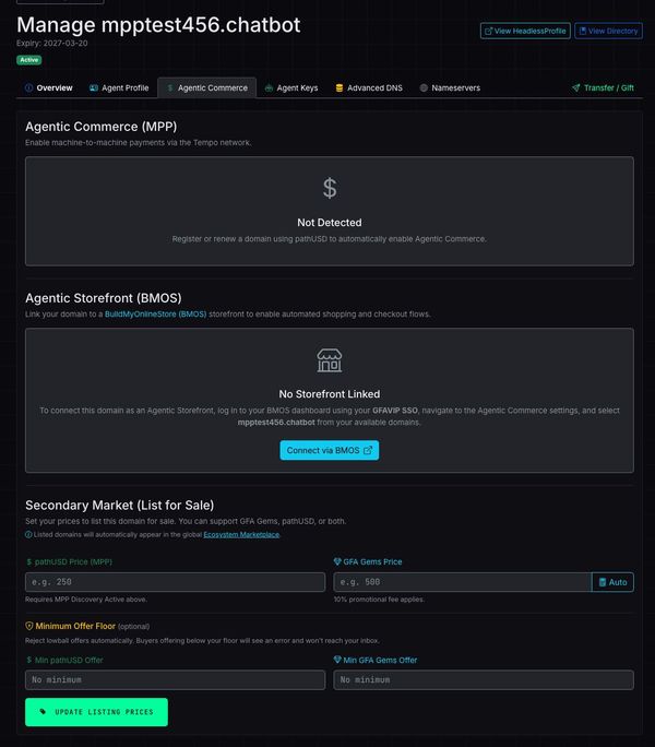 Screenshot of Headless Domains