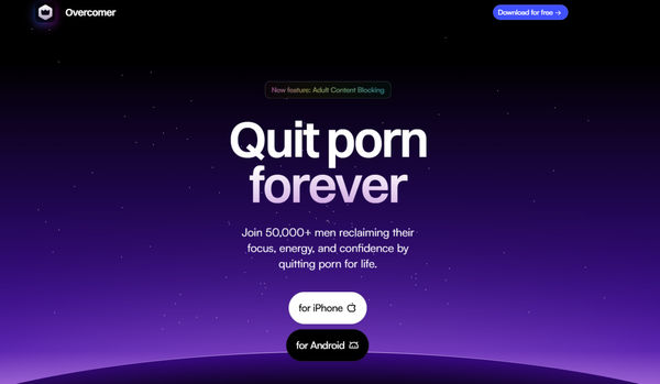 Screenshot of https://overcomer-app.com/