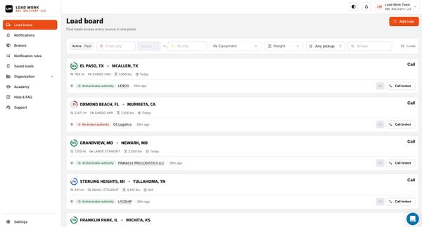 Screenshot of LoadWork