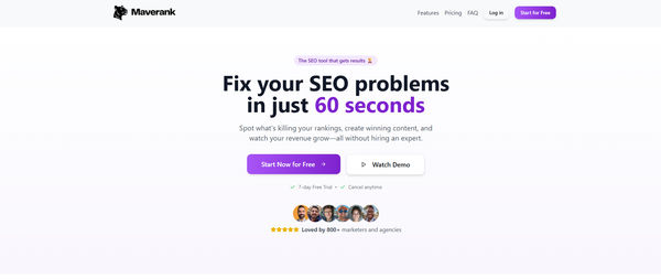 Screenshot of Maverank