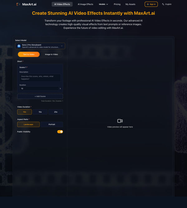 Screenshot of MaxArt.ai