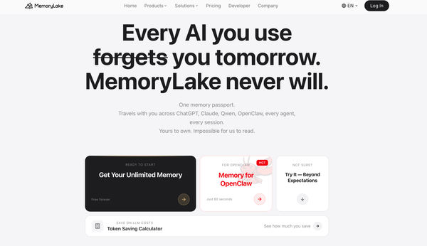 Screenshot of MemoryLake