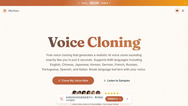 Screenshot of MixVoice - AI Voice Cloning