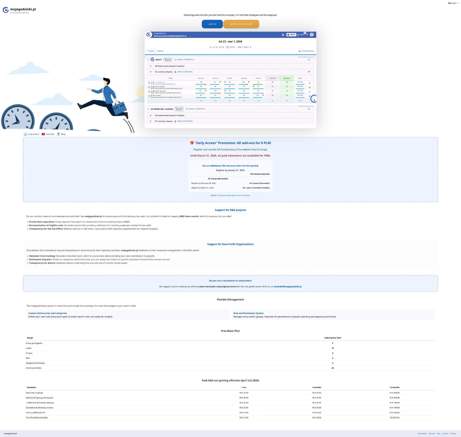 Screenshot of mojegodzinki.pl