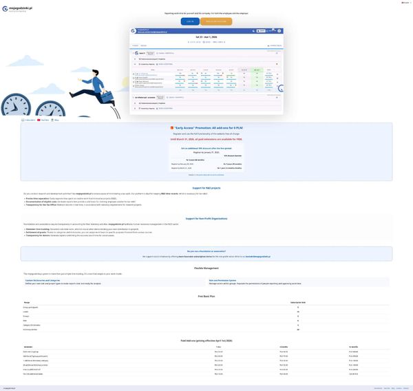 Screenshot of mojegodzinki.pl