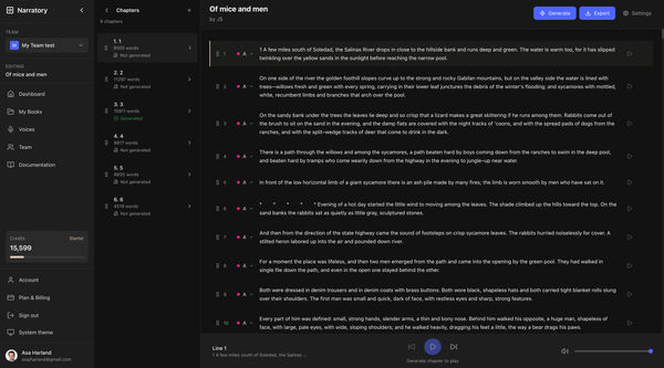 Screenshot of Narratory