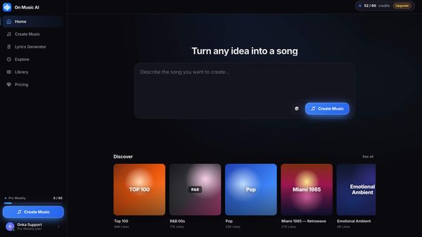 Screenshot of On Music AI