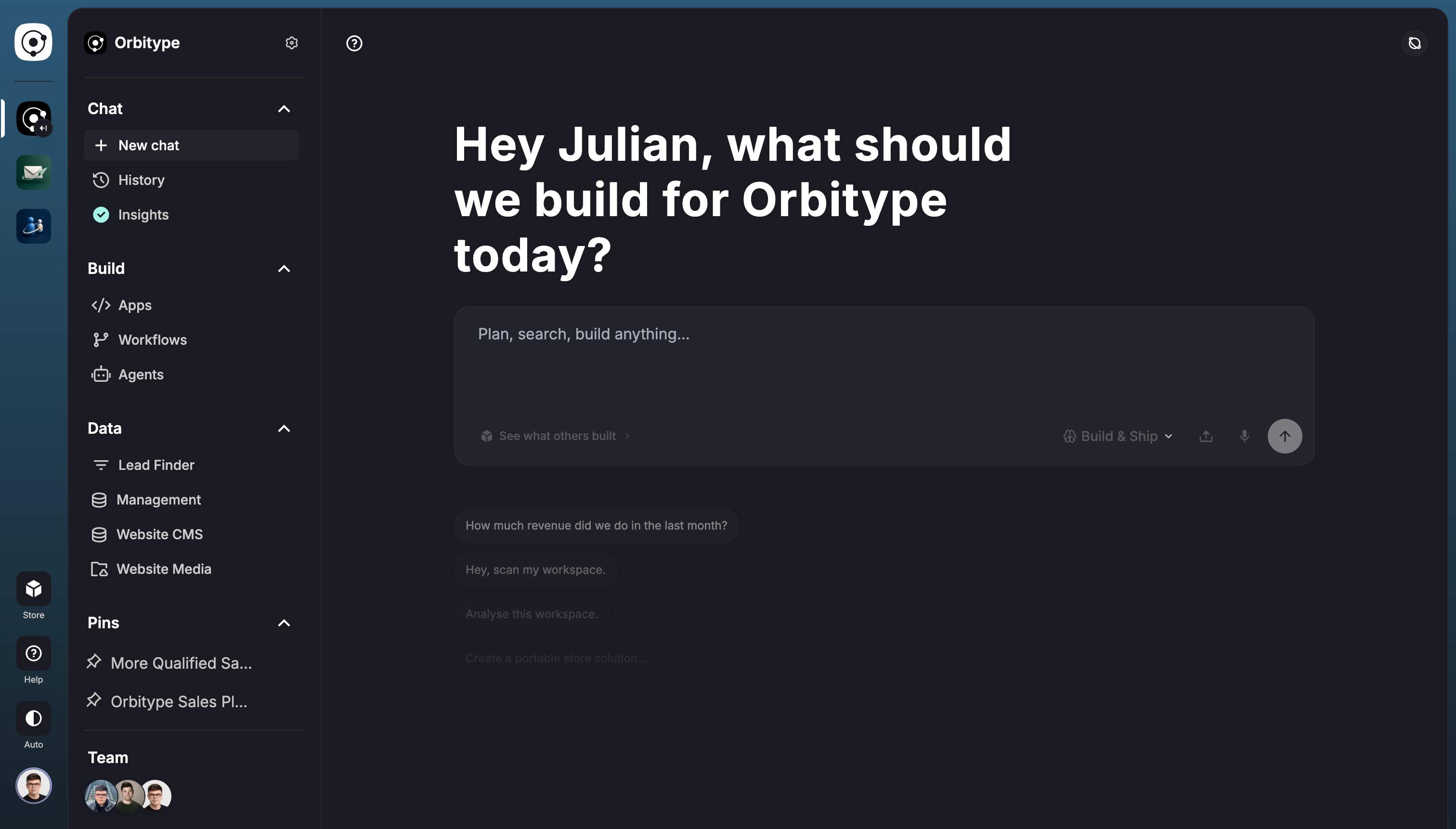 Screenshot of Orbitype