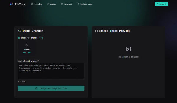 Screenshot of PicVerb