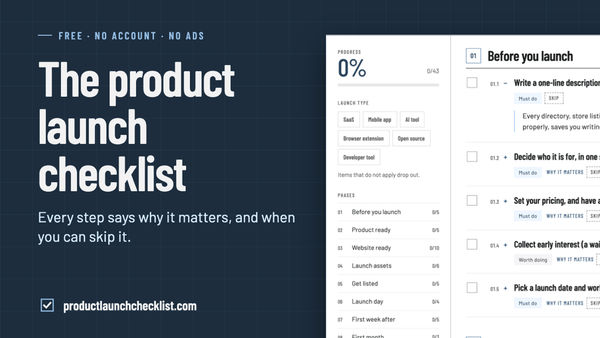 Screenshot of Product Launch Checklist