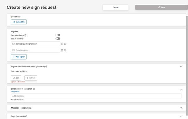 Screenshot of QuickSigner