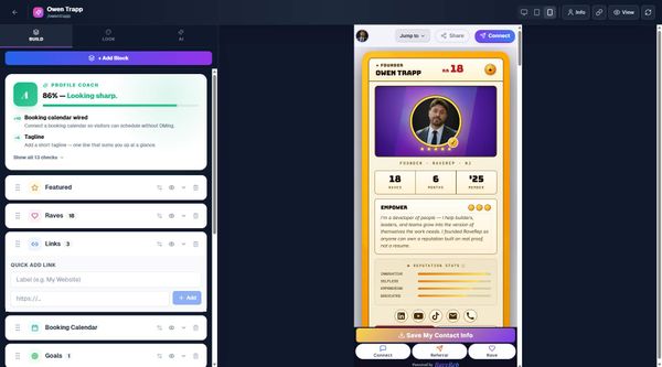 Screenshot of RaveRep