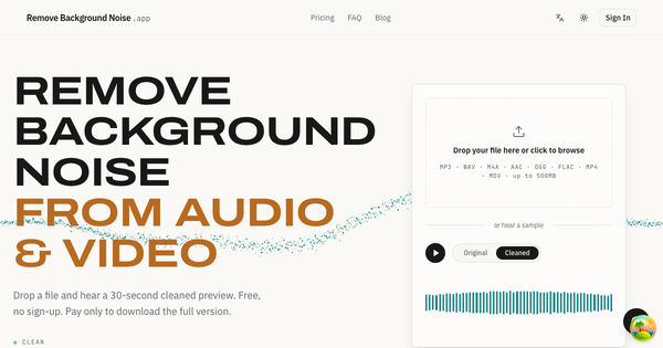Screenshot of Remove Background Noise