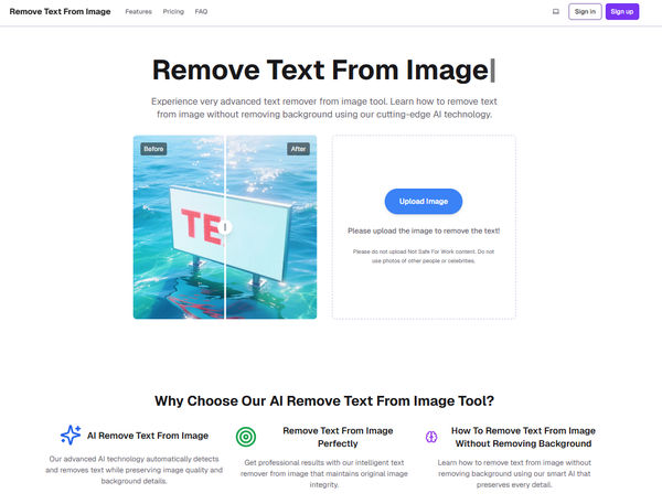 Screenshot of Remove text from image