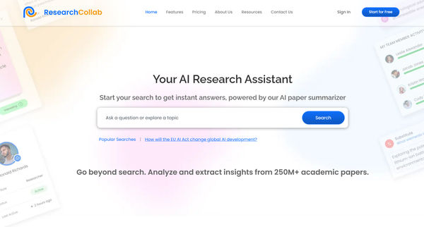 Screenshot of ResearchCollab.ai