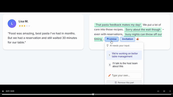 Screenshot of ReviewResponder