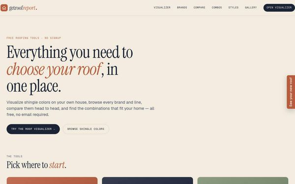 Screenshot of RoofReport