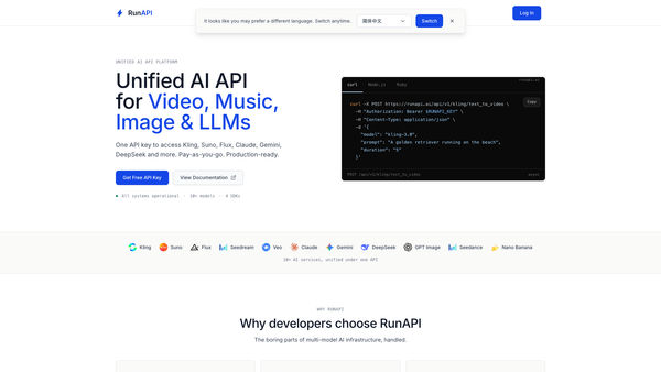Screenshot of RunAPI
