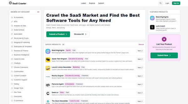 Screenshot of SaaS Crawler