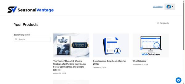 Screenshot of SeasonalVantage