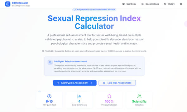 Screenshot of Sexual Repression Index Calculator