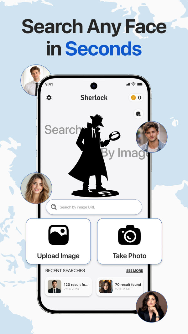 Screenshot of Sherlock - AI Face Search