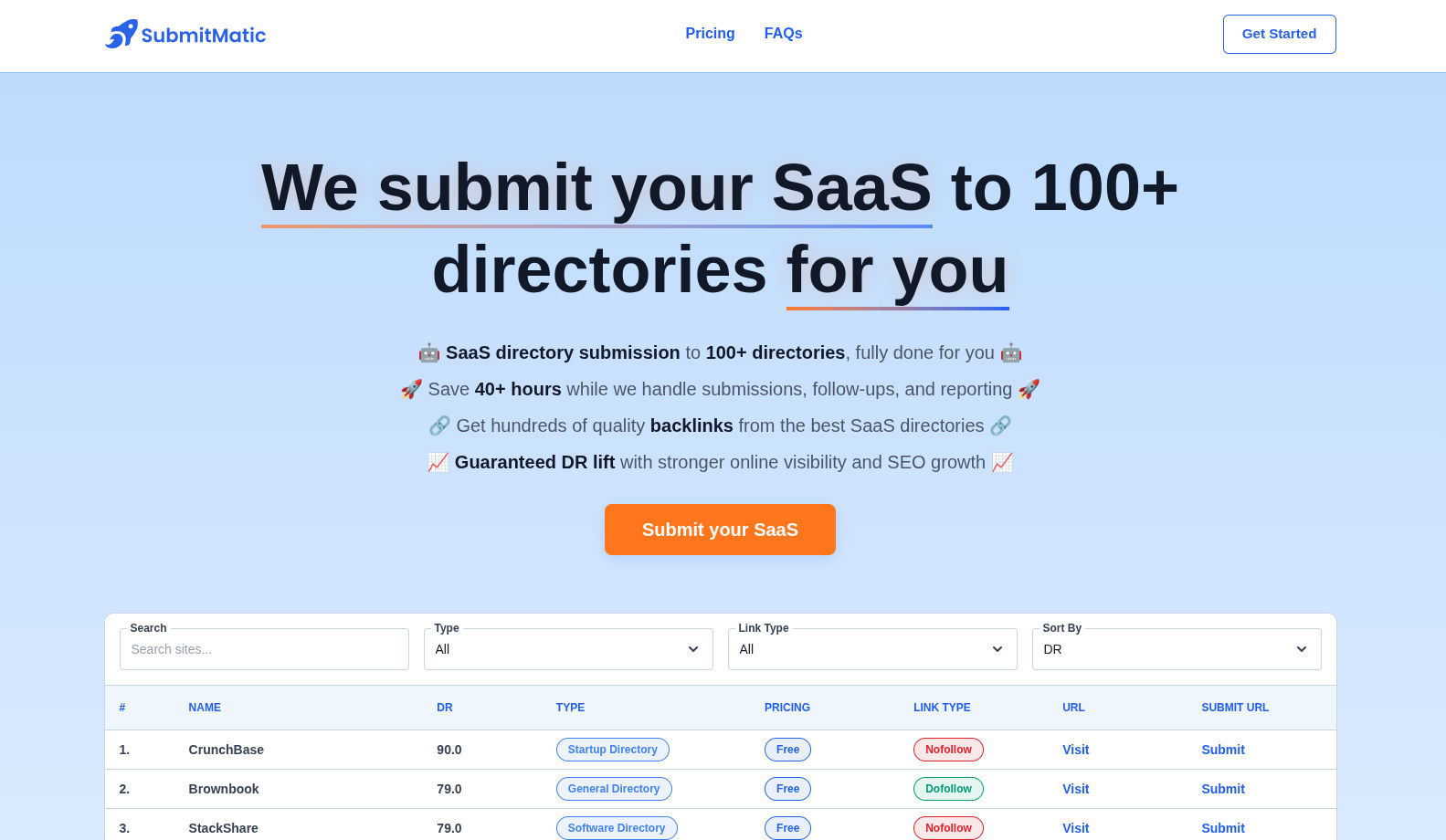 Screenshot of SubmitMatic
