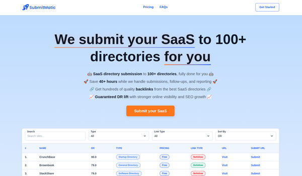 Screenshot of SubmitMatic