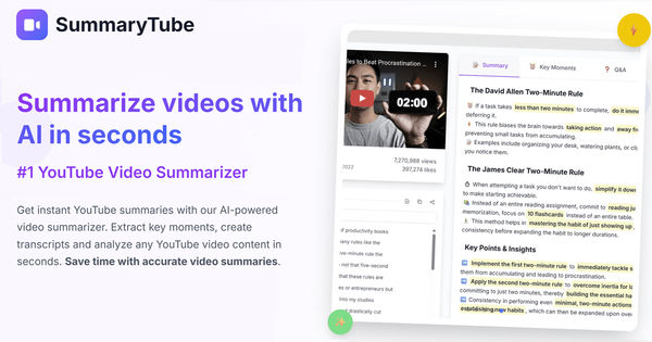 Screenshot of SummaryTube