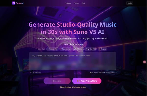 Screenshot of Suno AI