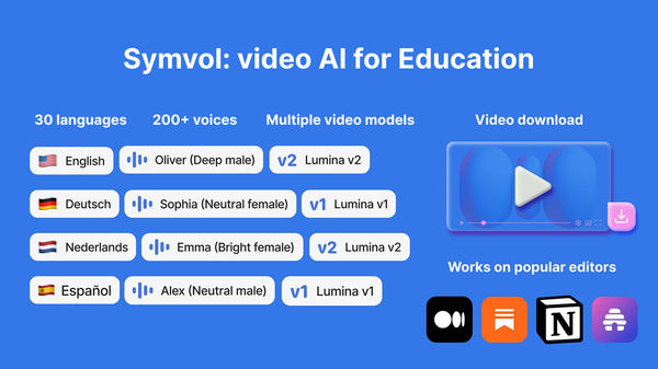 Screenshot of Symvol - text-to-video