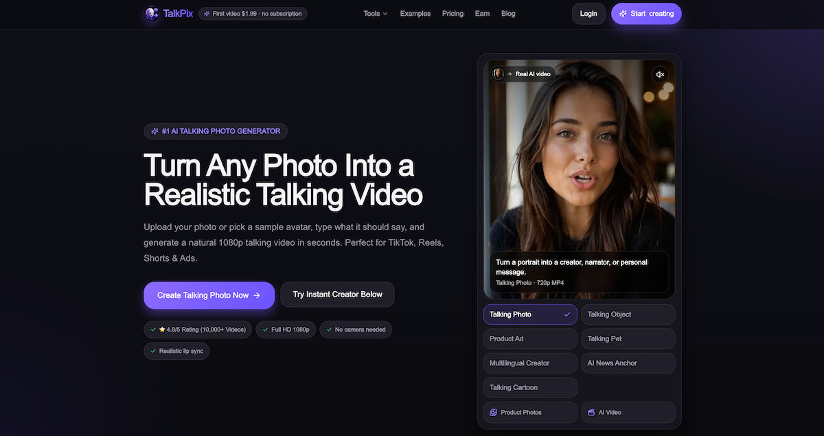 Screenshot of TalkPix