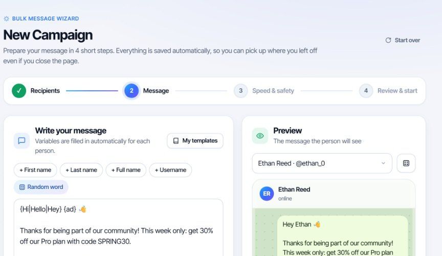 Screenshot of TeleSendly