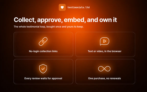 Screenshot of testimonials.ltd