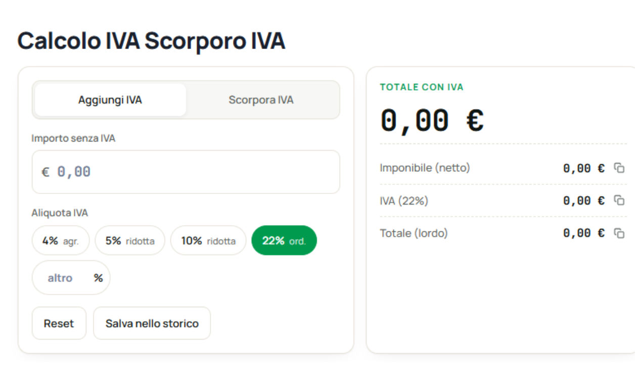 Screenshot of TheCalcoloIVA