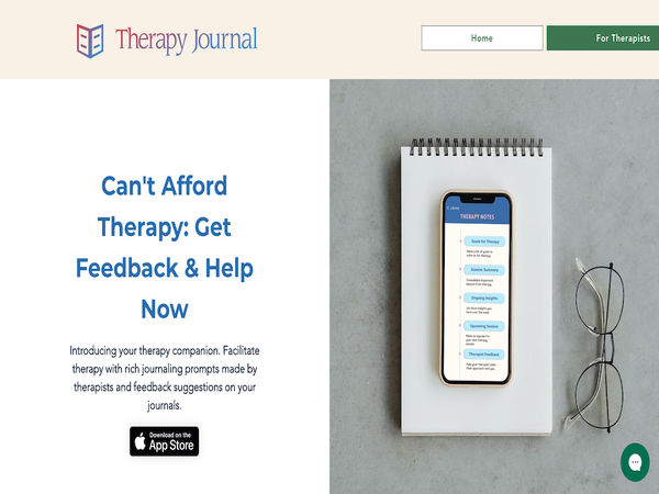 Screenshot of Therapy Journal: AI Journal