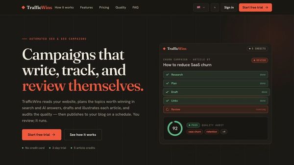 Screenshot of TrafficWins
