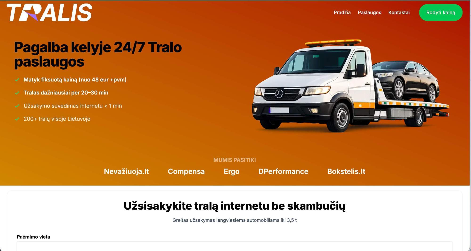Screenshot of tralis.lt