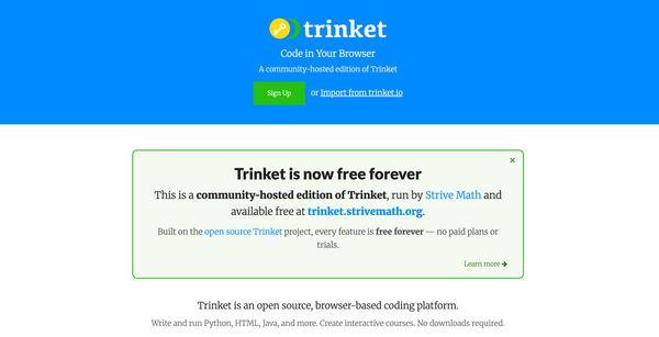 Screenshot of Trinket, by Strive Math