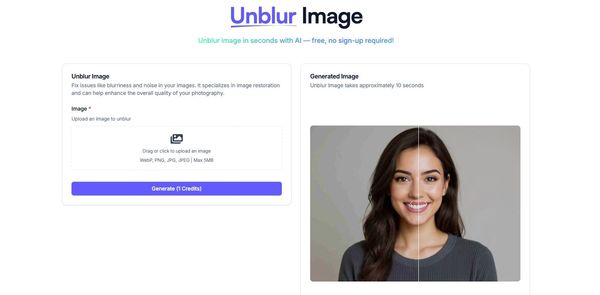Screenshot of Unblur Image AI