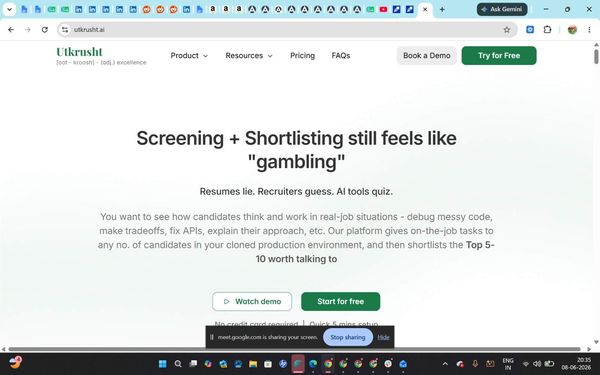 Screenshot of Utkrusht AI