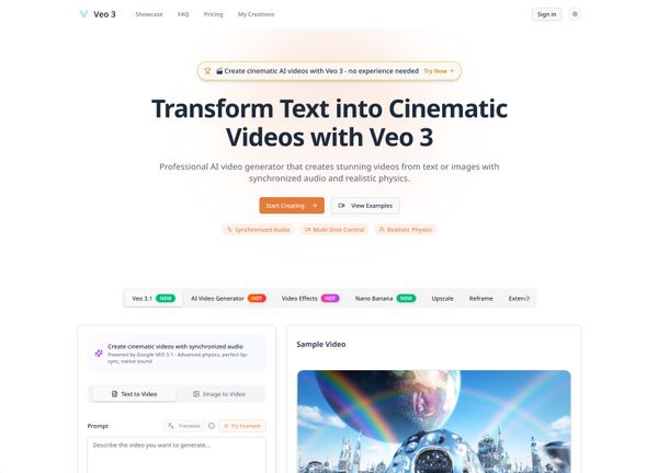 Screenshot of Veo 3 AI Video Generator