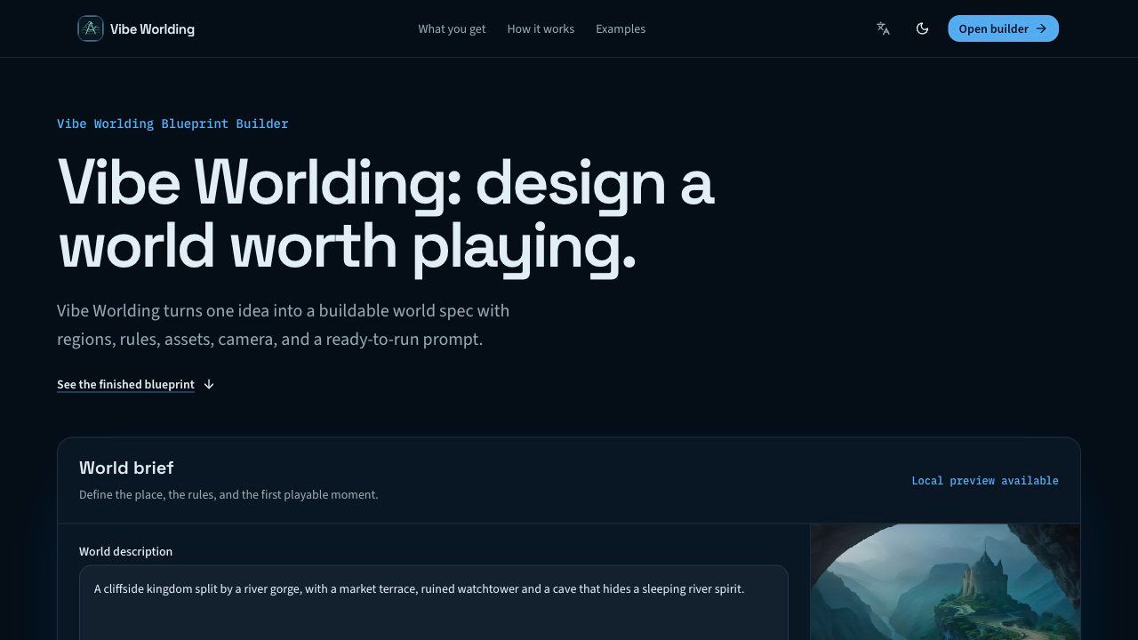 Screenshot of Vibe Worlding